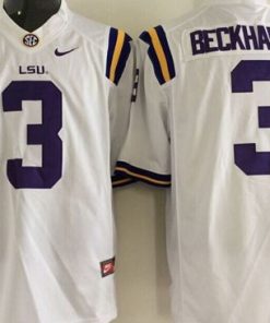LSU Tigers #3 Odell Beckham Jr White Stitched NCAA Jersey