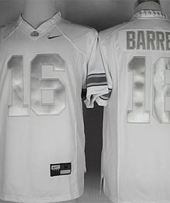 Buckeyes #16 J. T. Barrett White Limited Platinum Stitched NCAA Jersey