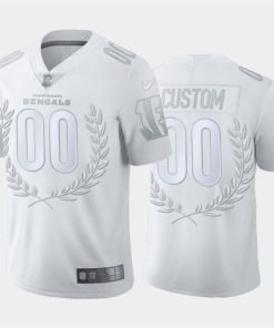 Men's Cincinnati Bengals Customized White MVP Limited Stitched Jersey