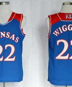 Jayhawks #22 Andrew Wiggins Blue Basketball Stitched NCAA Jersey