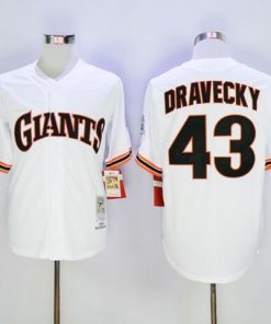 Mitchell and Ness Giants #43 Dave Dravecky Stitched White Throwback MLB Jersey