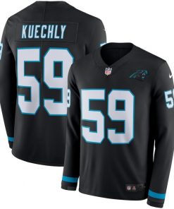 Men's Carolina Panthers #59 Luke Kuechly Black Therma Long Sleeve Stitched NFL Jersey