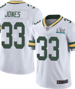 Men's Green Bay Packers #33 Aaron Jones White Super Bowl LIV Vapor Untouchable Stitched NFL Limited Jersey