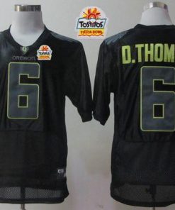 Ducks #6 De'Anthony Thomas Black Pro Combat Pac-12 Tostitos Fiesta Bowl Stitched NCAA Jersey