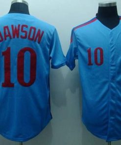 Mitchell and Ness Expos #10 Andre Dawson Stitched Blue Throwback MLB Jersey