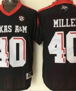 Aggies #40 Von Miller Black New SEC Patch Stitched NCAA Jersey