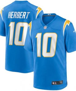 Men's Los Angeles Chargers #10 Justin Herbert 2020 Blue Stitched Jersey
