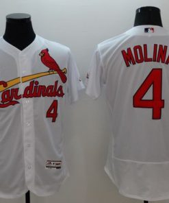 Cardinals #4 Yadier Molina White Flexbase Authentic Collection Stitched MLB Jersey
