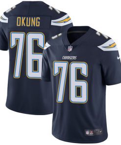 Men's Los Angeles Chargers #76 Russell Okung Navy Blue Vapor Untouchable Limited Stitched NFL Jersey