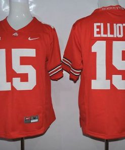 Buckeyes #15 Ezekiel Elliott Red Limited Stitched NCAA Jersey