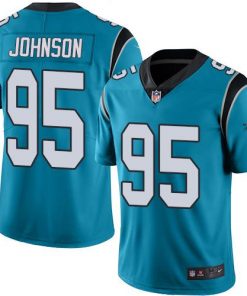 Nike Panthers #95 Charles Johnson Blue Men's Stitched NFL Limited Rush Jersey