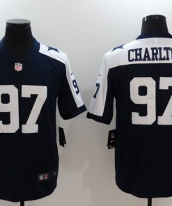 Men's Dallas Cowboys #97 Taco Charlton Navy Throwback Vapor Untouchable Player Limited Jersey