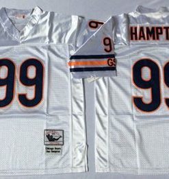 Mitchell&Ness Bears #99 Dan Hampton White Small No. Throwback Stitched NFL Jersey