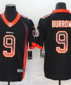 Men's Cincinnati Bengals #9 Joe Burrow Black Drift Fashion Color Rush Limited Stitched NFL Jersey
