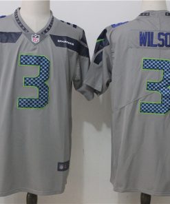 Men's Nike Seattle Seahawks #3 Russell Wilson Gray Stitched NFL Vapor Untouchable Limited jersey