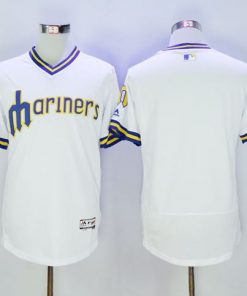 Mariners Blank White Flexbase Authentic Collection Cooperstown Stitched MLB Jersey
