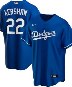 Men's Los Angeles Dodgers Blue #22 Clayton Kershaw Cool Base Stitched MLB Jersey