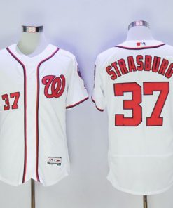 Nationals #37 Stephen Strasburg White Flexbase Authentic Collection Stitched MLB Jersey