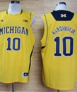 Wolverines #10 Tim Hardaway Jr. Gold Basketball Stitched NCAA Jersey