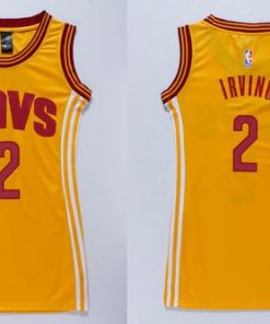 Cavaliers #2 Kyrie Irving Gold Women's Dress Stitched NBA Jersey