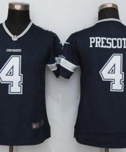 Nike Cowboys #4 Dak Prescott Navy Blue Team Color Women's Stitched NFL Limited Jersey