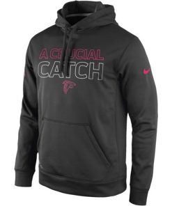 Atlanta Falcons Nike Breast Cancer Awareness KO Pullover Performance Hoodie Charcoal