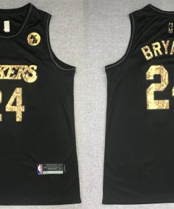 Men's Los Angeles Lakers #24 Kobe Bryant Black Mamba Snake With Gold Number Stitched NBA Jersey