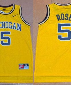 Wolverines #5 Jalen Rose Gold Basketball Stitched NCAA Jersey