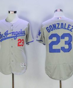 Dodgers #23 Adrian Gonzalez Grey Flexbase Authentic Collection Road Stitched MLB Jersey