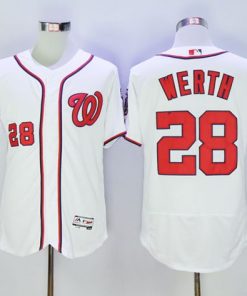 Nationals #28 Jayson Werth White Flexbase Authentic Collection Stitched MLB Jersey