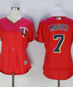 Twins #7 Joe Mauer Red Women's Alternate Stitched MLB Jersey