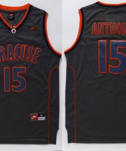 Orange #15 Carmelo Anthony Black Basketball Stitched NCAA Jersey