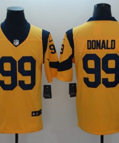 Men's Los Angeles Rams  #99 Aaron Donald Royal Gold Vapor Untouchable Limited Stitched NFL Jersey