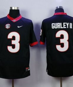 Bulldogs #3 Todd Gurley II Black Limited SEC Patch Stitched NCAA Jersey