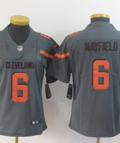 Women's Cleveland Browns #6 Baker Mayfield Gray Inverted Legend Stitched NFL Jersey(Run Small)
