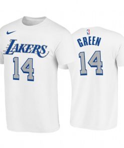 Los Angeles Lakers #14 Danny Green White 2020-21 City Edition New Blue Silver LogoT-Shirt