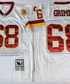 Mitchell And Ness Redskins #68 Russ Grimm White Throwback Stitched NFL Jersey