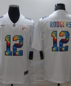 Men's Green Bay Packers #12 Aaron Rodgers 2020 White Crucial Catch Limited Stitched NFL Jersey