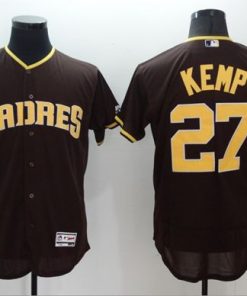 Padres #27 Matt Kemp Brown Flexbase Authentic Collection Stitched MLB Jersey