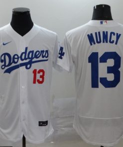 Men's Los Angeles Dodgers #13 Max Muncy White Flex Base Stitched MLB Jersey
