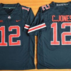 Buckeyes #12 Cardale Jones Black(Red No.) Limited Stitched NCAA Jersey