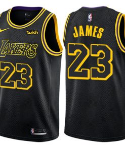 Men's Nike Los Angeles Lakers #23 LeBron James Black NBA Swingman Stitched NBA Jersey