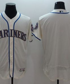 Mariners Blank Cream Flexbase Authentic Collection Stitched MLB Jersey