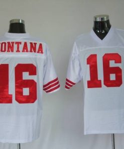 Mitchell and Ness 49ers Joe Montana #16 Stitched White NFL Jersey