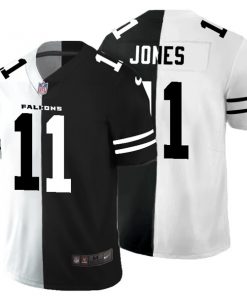 Men's Atlanta Falcons #11 Julio Jones Black White Split 2020 Stitched Jersey