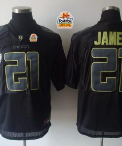 Ducks #21 LaMichael James Black Tostitos Fiesta Bowl Stitched NCAA Jersey