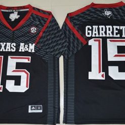 Aggies #15 Myles Garrett Black New SEC Patch Stitched NCAA Jersey