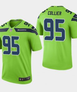 Men's Seahawks #95 L.J. Collier Green Stitched NFL Jersey