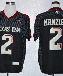 Aggies #2 Johnny Manziel Black New SEC Patch Stitched NCAA Jersey