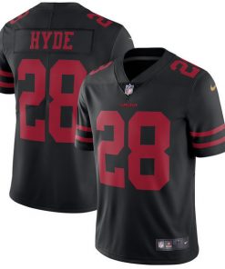Men's San Francisco 49ers #28 Carlos Hyde Nike Black Vapor Untouchable Limited Stitched NFL Jersey